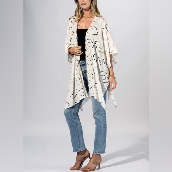 Lace Garden Duster Kimono|Natural - Picture 2 of 4